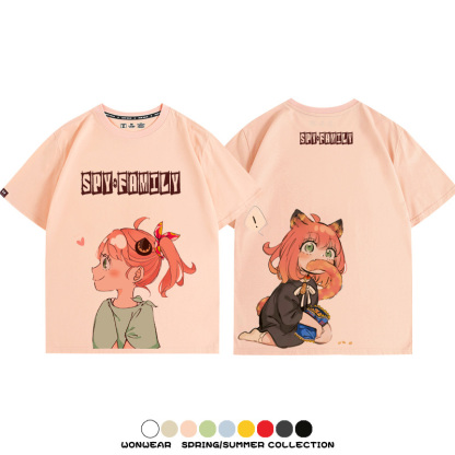 間諜家家酒SPY×FAMILY動漫阿尼亞周邊情侶短袖純棉T恤衫寬鬆百搭