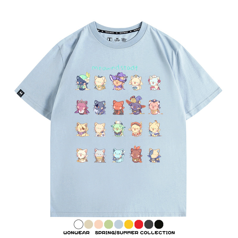 原神貓貓COS 親子情侶裝寬鬆短袖T