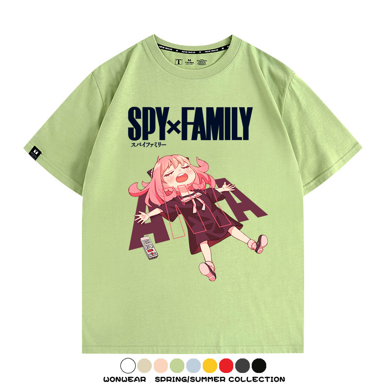間諜家家酒動漫劇場版阿尼亞周邊短袖純棉學生上衣T恤衫夏季百搭