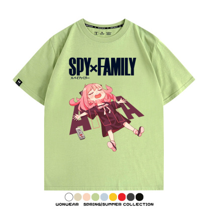 間諜家家酒動漫劇場版阿尼亞周邊短袖純棉學生上衣T恤衫夏季百搭