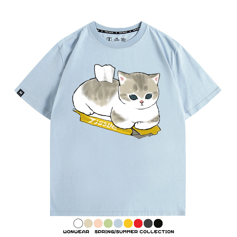貓貓卡通Q版 親子情侶裝寬鬆短袖T