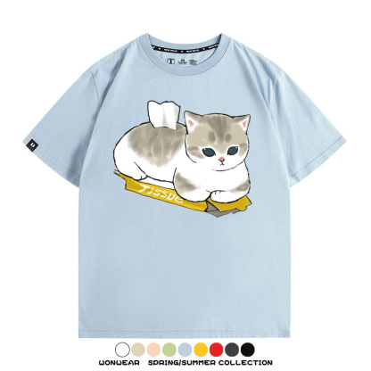 貓貓卡通Q版 親子情侶裝寬鬆短袖T