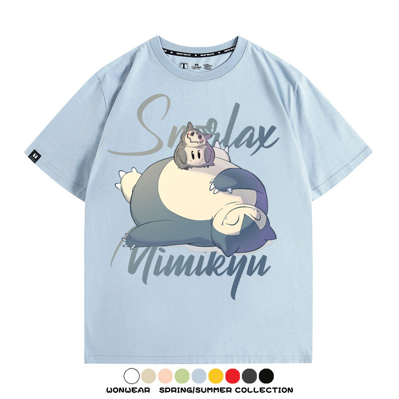 卡比獸謎擬丘寶可夢聯名 親子情侶裝寬鬆短袖T