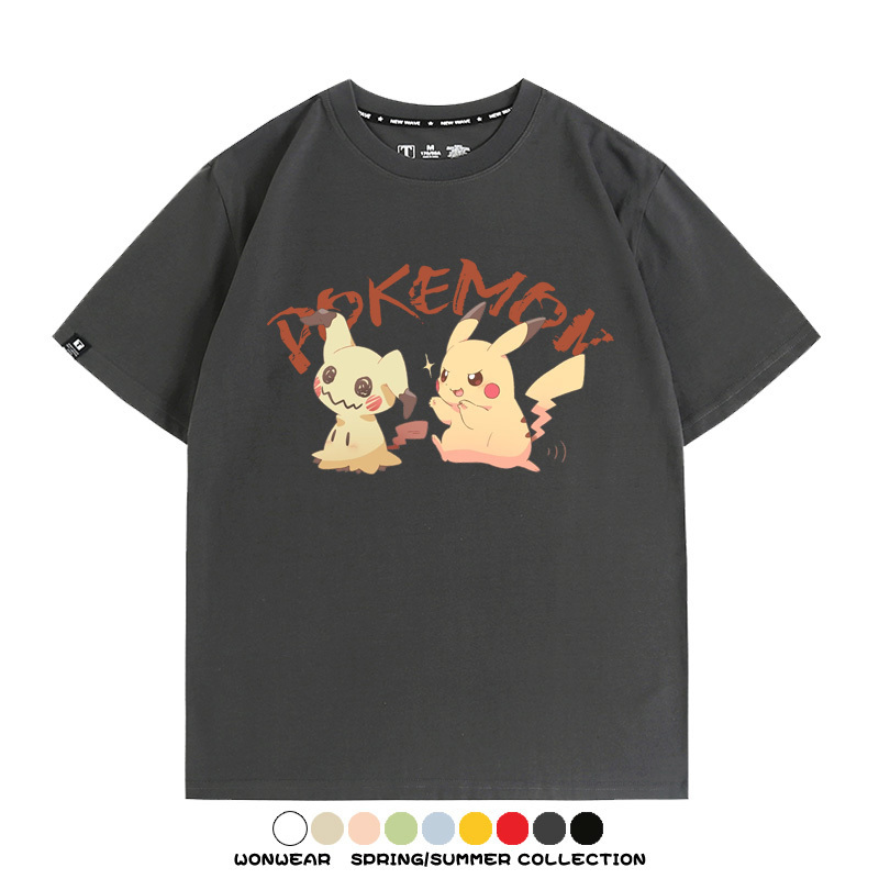 寶可夢皮卡丘謎擬Q 親子情侶寬鬆短袖T