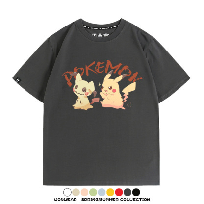 寶可夢皮卡丘謎擬Q 親子情侶寬鬆短袖T