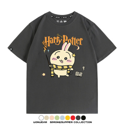 Chiikawa聯動哈利波特 親子情侶裝寬鬆短袖T