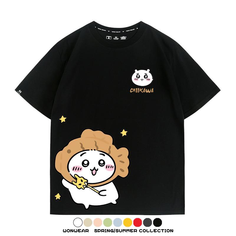 吉伊卡哇chiikawa小可愛吉伊烏薩奇小八聯動情侶短袖純棉T恤上衣