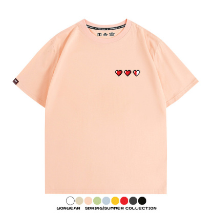 薩爾達傳說王國之淚經典紅心像素任天堂周邊短袖夏季男士純棉T恤