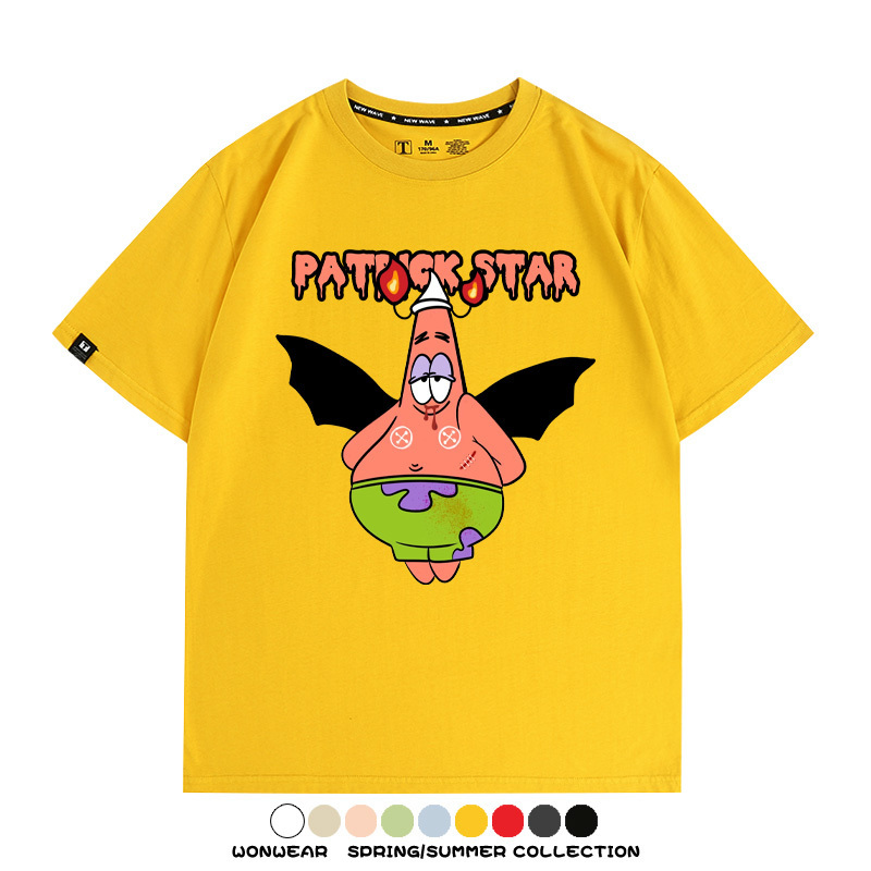 萬聖節海綿寶寶派大星聯名情侶裝t恤衫卡通動漫周邊短袖上衣服男