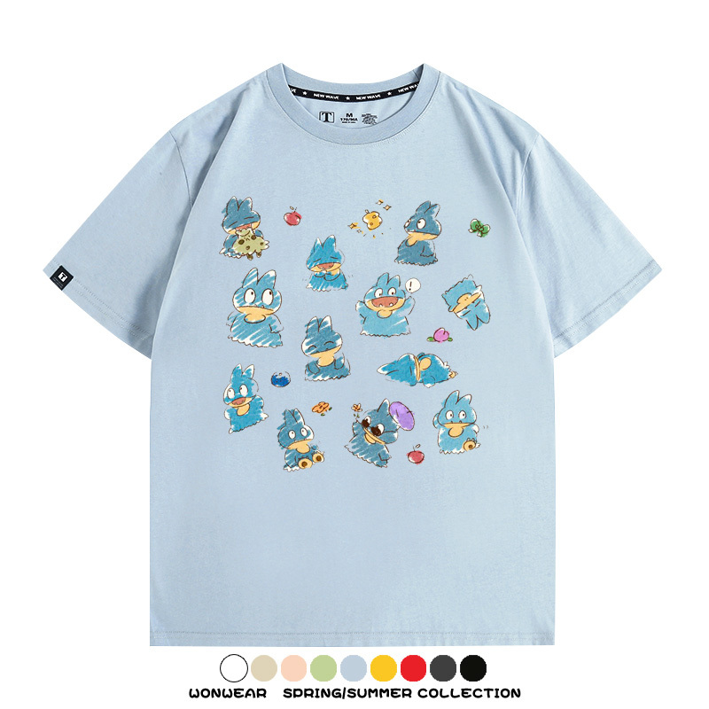 精靈寶可夢小卡比獸任天堂遊戲周邊情侶短袖T恤純棉上衣寬鬆百搭