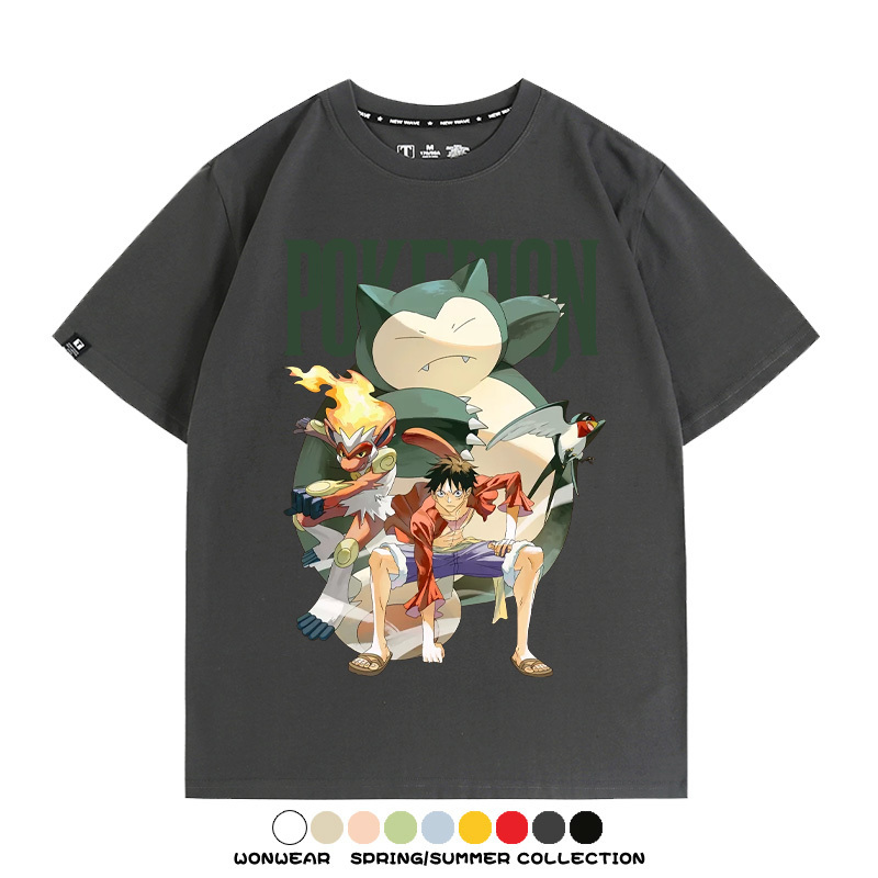 航海王精靈寶可夢 親子情侶裝寬鬆短袖T