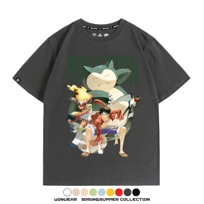 航海王精靈寶可夢 親子情侶裝寬鬆短袖T