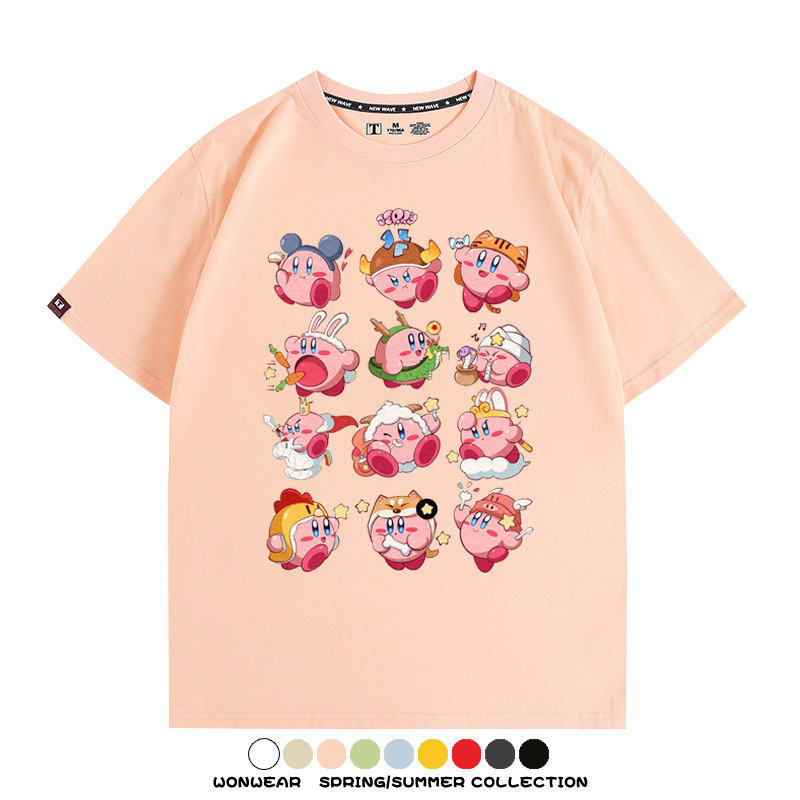 星之卡比任天堂遊戲周邊T恤十二星座生肖聯名款短袖夏季情侶上衣