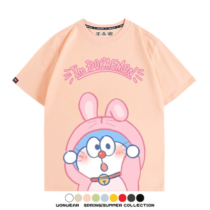 哆啦A夢小兔子聯名 親子情侶裝寬鬆短袖T