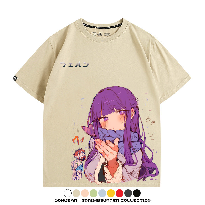 葬送的芙莉蓮卡通動漫菲倫可愛情侶周邊二次元短袖夏季純棉T恤衫