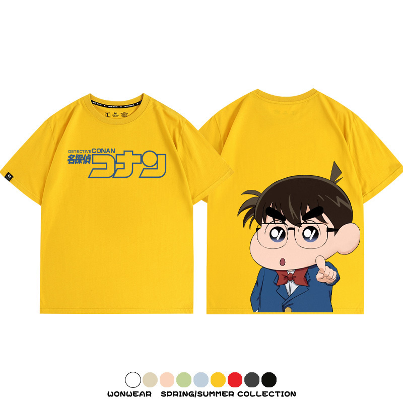 名偵探柯南蠟筆小新聯名 親子情侶裝寬鬆短袖T