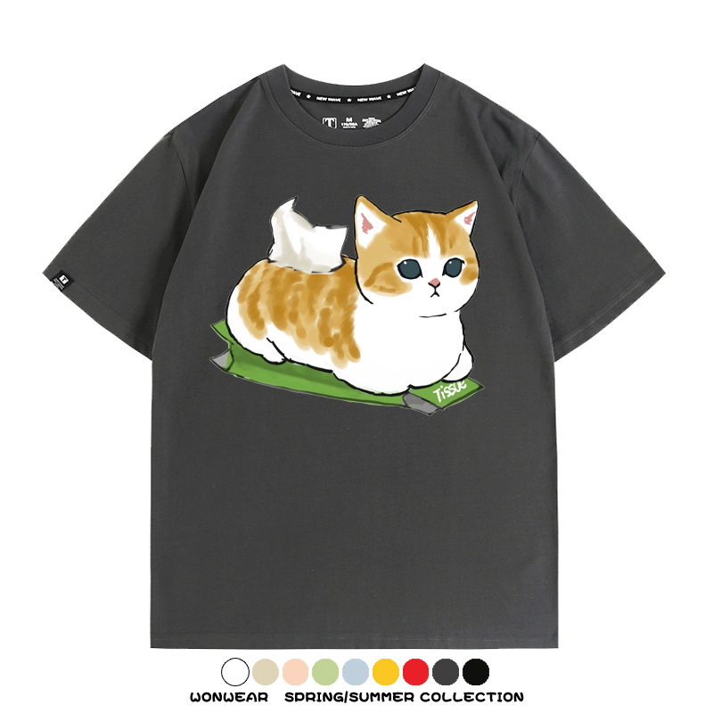 貓貓卡通Q版 親子情侶裝寬鬆短袖T