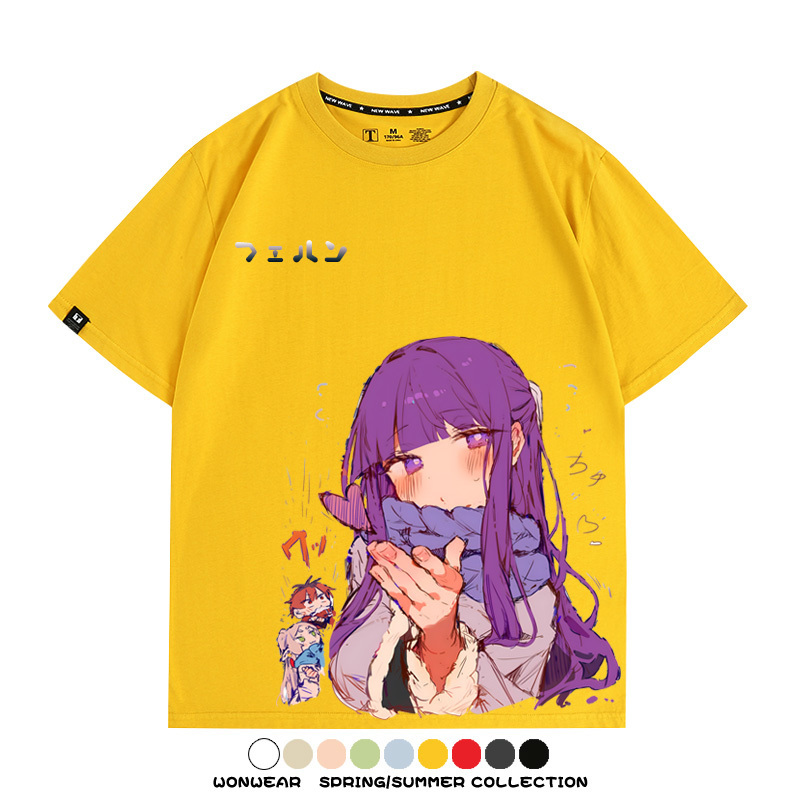 葬送的芙莉蓮卡通動漫菲倫可愛情侶周邊二次元短袖夏季純棉T恤衫