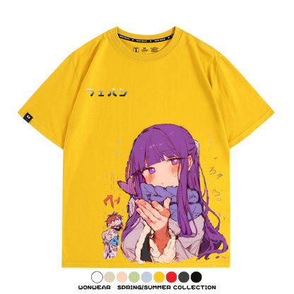 葬送的芙莉蓮卡通動漫菲倫可愛情侶周邊二次元短袖夏季純棉T恤衫