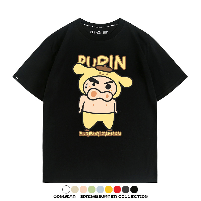 三麗鷗x蠟筆小新肥嘟嘟左衛門 親子情侶寬鬆短袖T