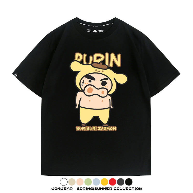 三麗鷗x蠟筆小新肥嘟嘟左衛門 親子情侶寬鬆短袖T