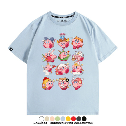 星之卡比任天堂遊戲周邊T恤十二星座生肖聯名款短袖夏季情侶上衣