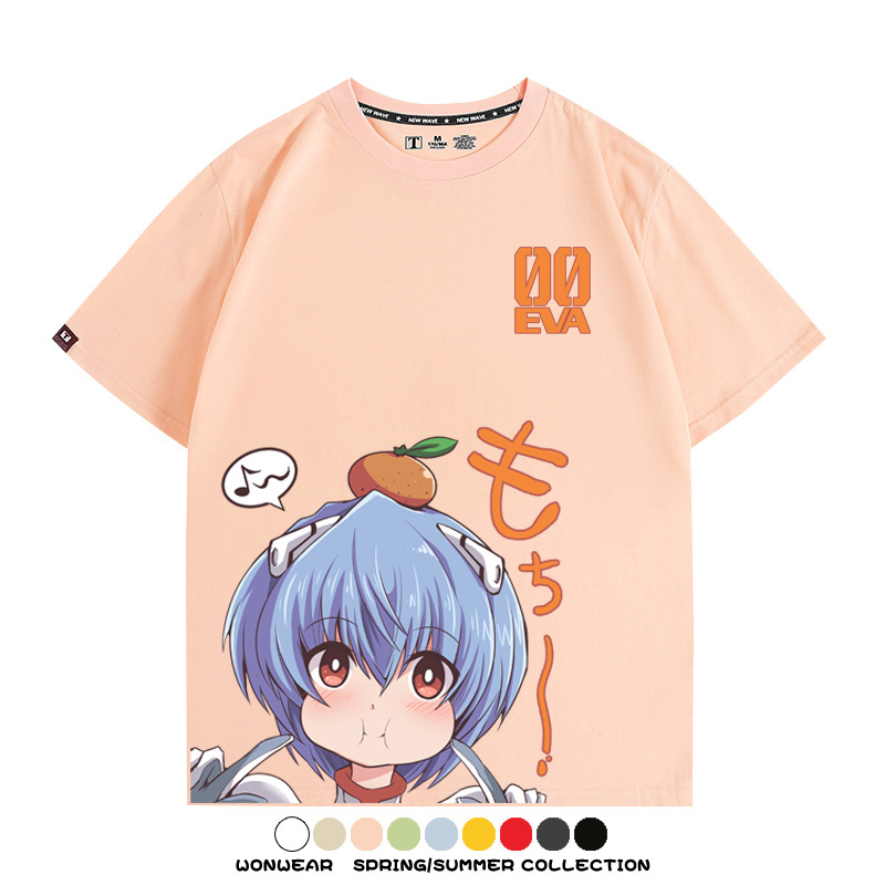綾波麗Q版短袖上衣服EVA福音戰士動漫周邊純棉半袖卡通情侶t恤衫