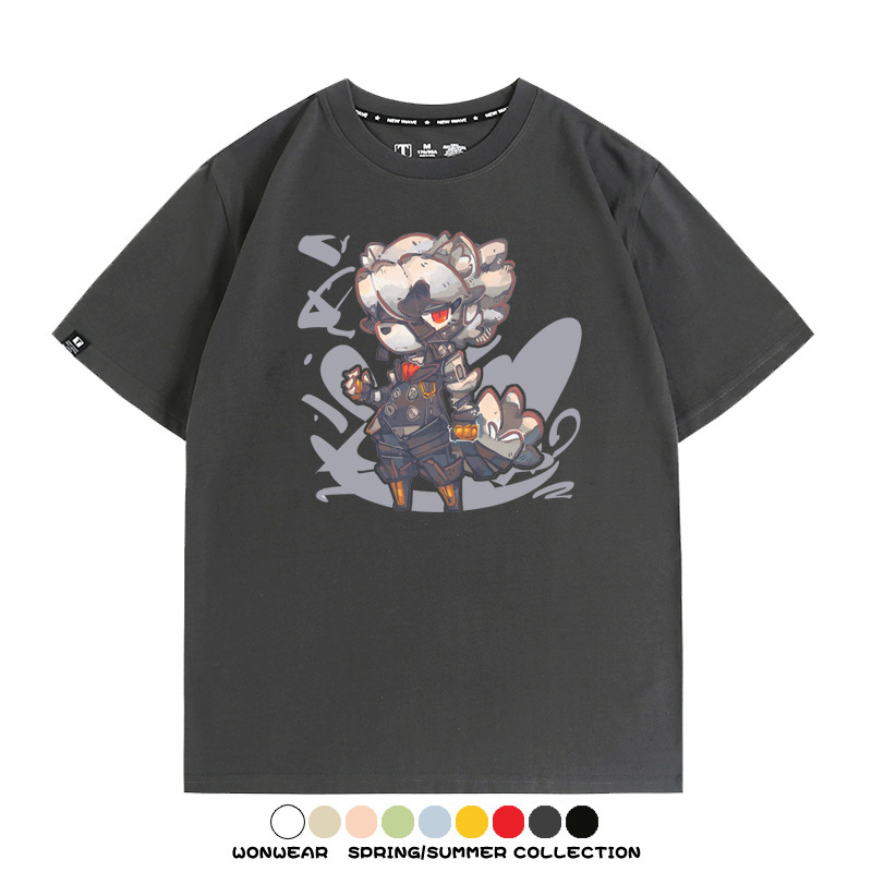 絕區零遊戲安比妮可可琳卡通Q版同款短袖夏季純棉T恤衫二次元COS