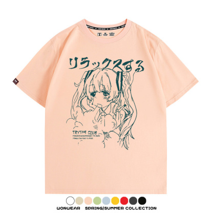 初音未來復古原宿 親子情侶裝寬鬆短袖T