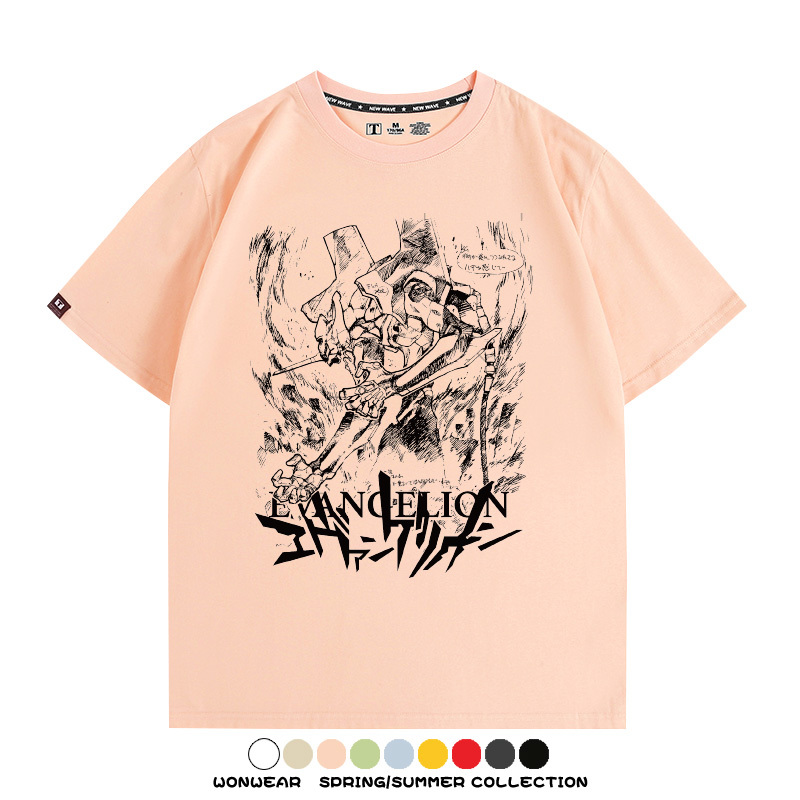 新世紀福音戰士EVA動漫周邊短袖T恤衫夏季男士純棉潮流二次元寬鬆