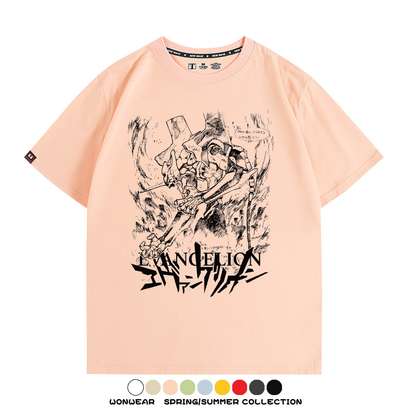 新世紀福音戰士EVA動漫周邊短袖T恤衫夏季男士純棉潮流二次元寬鬆