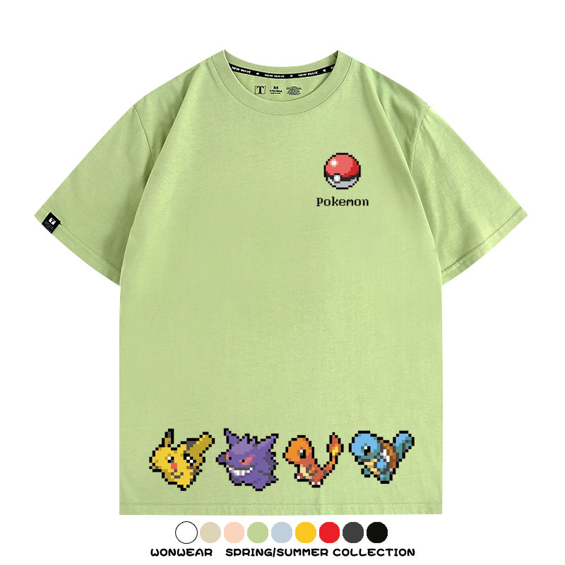 精靈寶可夢像素可愛 親子情侶裝寬鬆短袖T