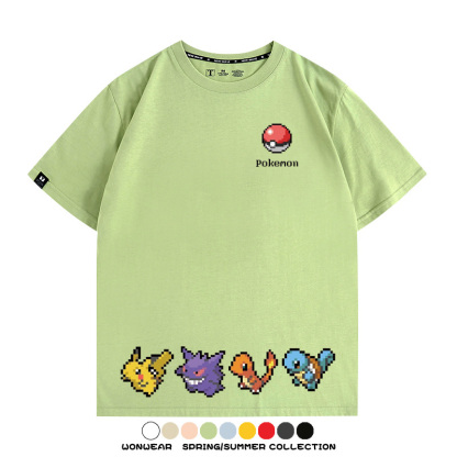 精靈寶可夢像素可愛 親子情侶裝寬鬆短袖T