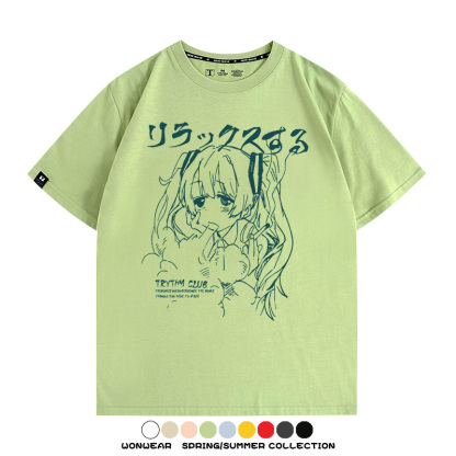 初音未來復古原宿 親子情侶裝寬鬆短袖T