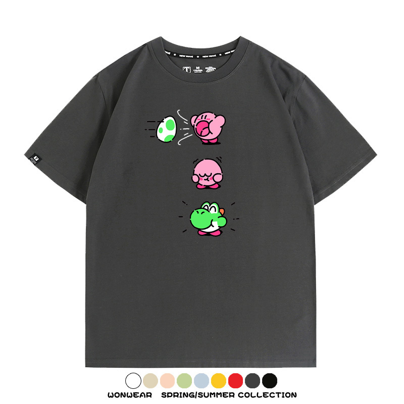 星之卡比遊戲 親子情侶裝寬鬆短袖T