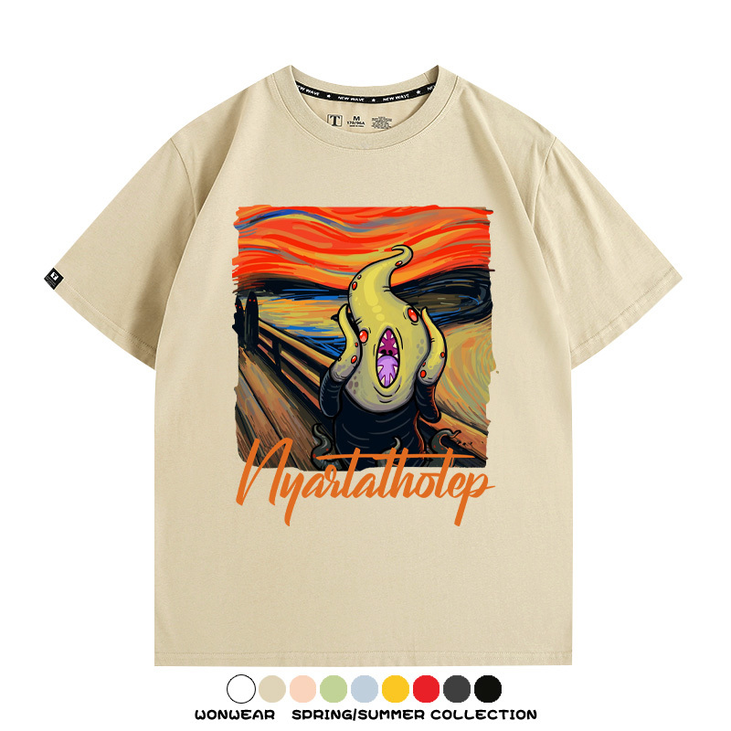 克蘇魯世界名畫吶喊聯名周邊短袖T恤