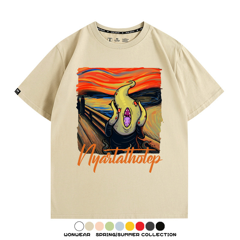 克蘇魯世界名畫吶喊聯名周邊短袖T恤