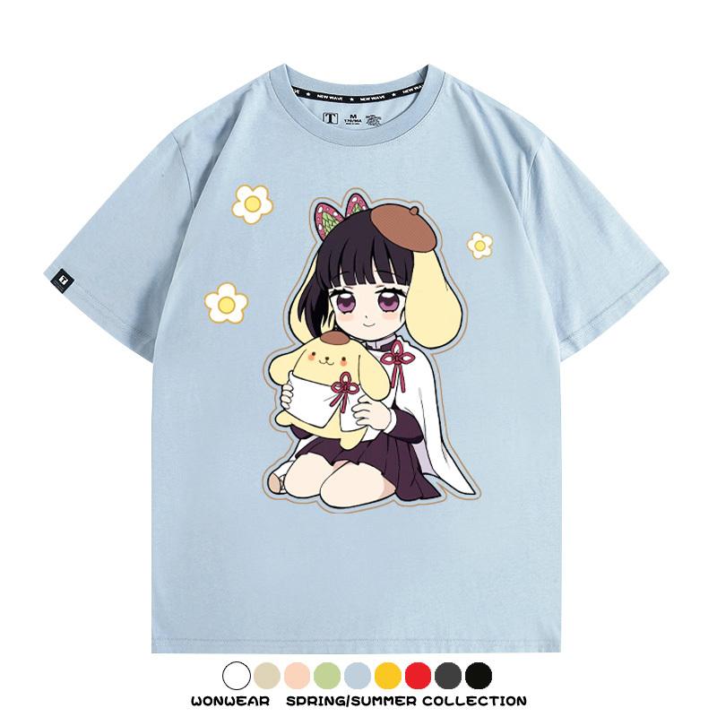 鬼滅之刃聯名三麗鷗 親子情侶裝寬鬆短袖T