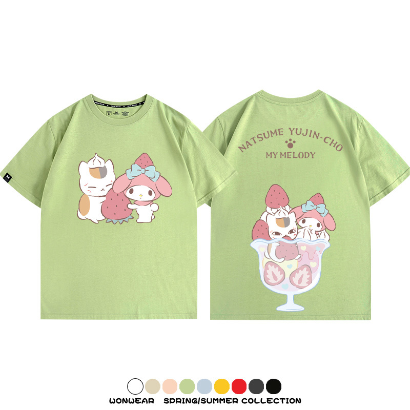 夏目友人帳聯名三麗鷗 親子情侶寬鬆短袖T