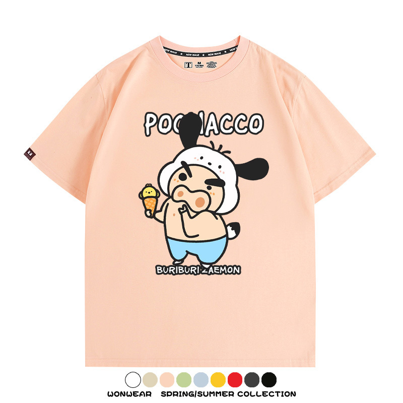 三麗鷗x蠟筆小新肥嘟嘟左衛門 親子情侶寬鬆短袖T