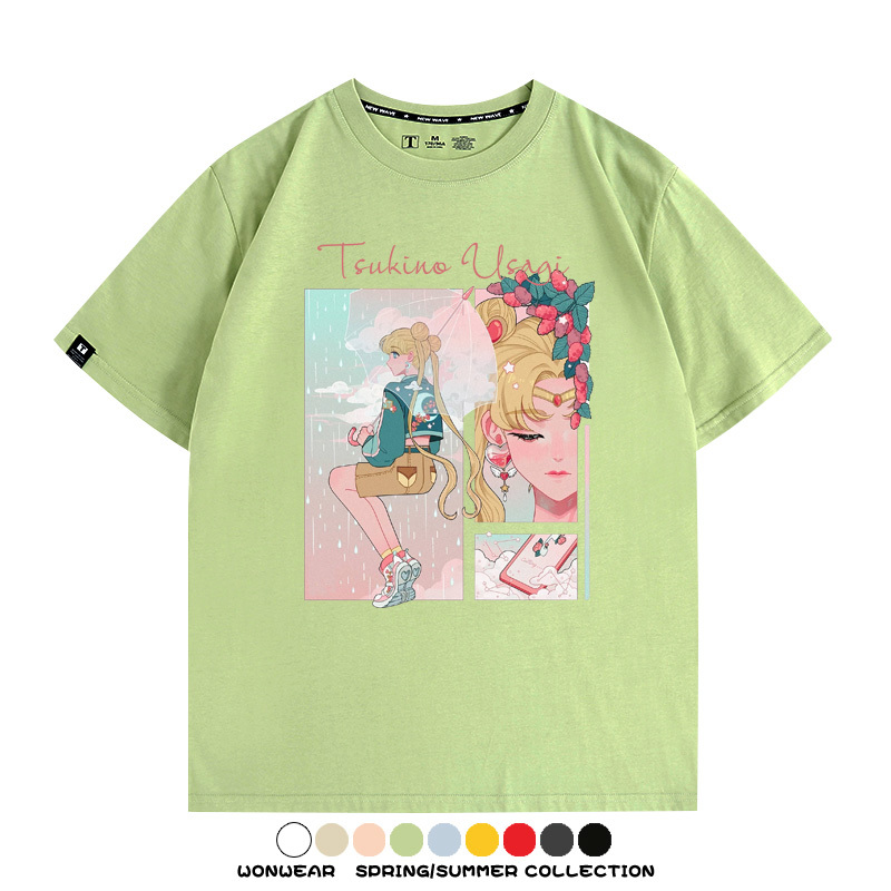 美少女戰士聯名t恤日系卡通動漫月野兔周邊純棉短袖夏季寬鬆百搭