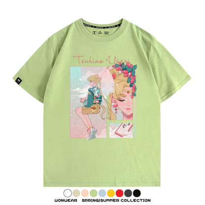 美少女戰士聯名t恤日系卡通動漫月野兔周邊純棉短袖夏季寬鬆百搭