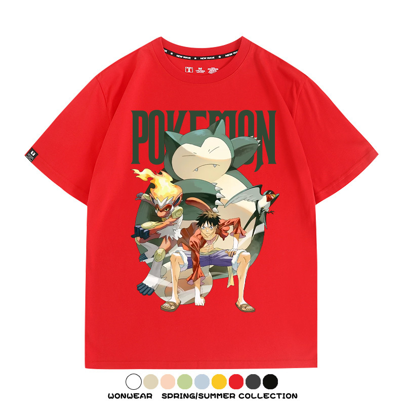 航海王精靈寶可夢 親子情侶裝寬鬆短袖T