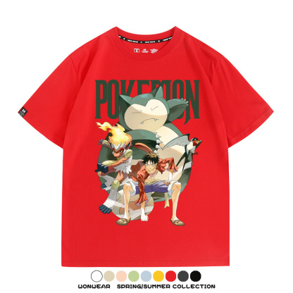 航海王精靈寶可夢 親子情侶裝寬鬆短袖T
