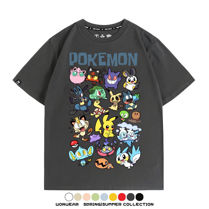 精靈寶可夢卡通Q版 親子情侶裝寬鬆短袖T