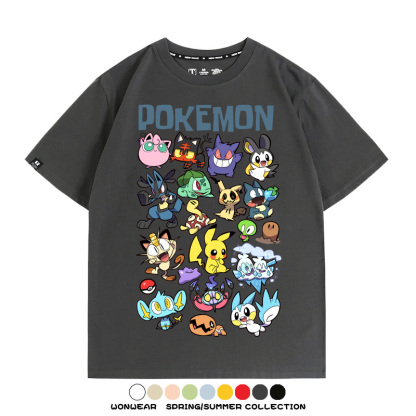 精靈寶可夢卡通Q版 親子情侶裝寬鬆短袖T