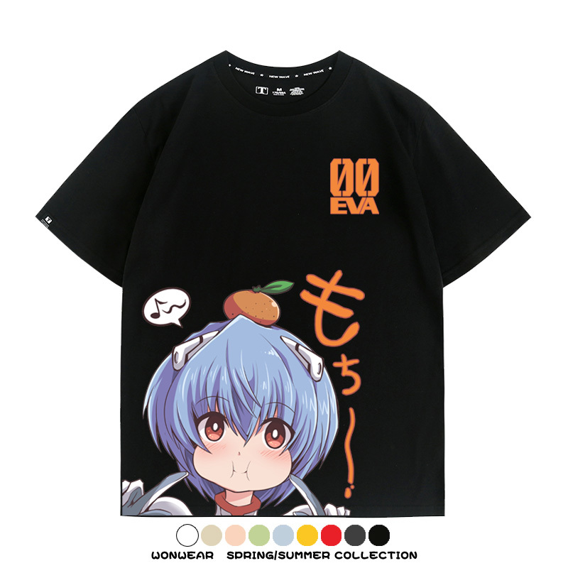 綾波麗Q版短袖上衣服EVA福音戰士動漫周邊純棉半袖卡通情侶t恤衫