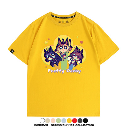 飛天小女警動漫聯動賽馬娘卡通東海帝王二次元青少年夏季純棉T恤