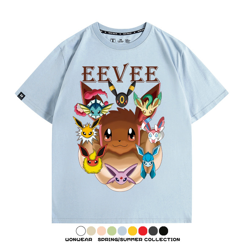 精靈寶可夢伊布動漫周邊短袖T恤