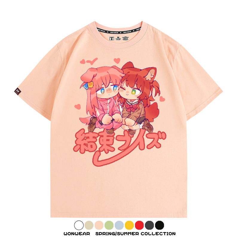 Q版孤獨搖滾後藤一里 親子情侶裝寬鬆短袖T